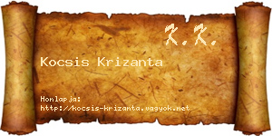 Kocsis Krizanta névjegykártya